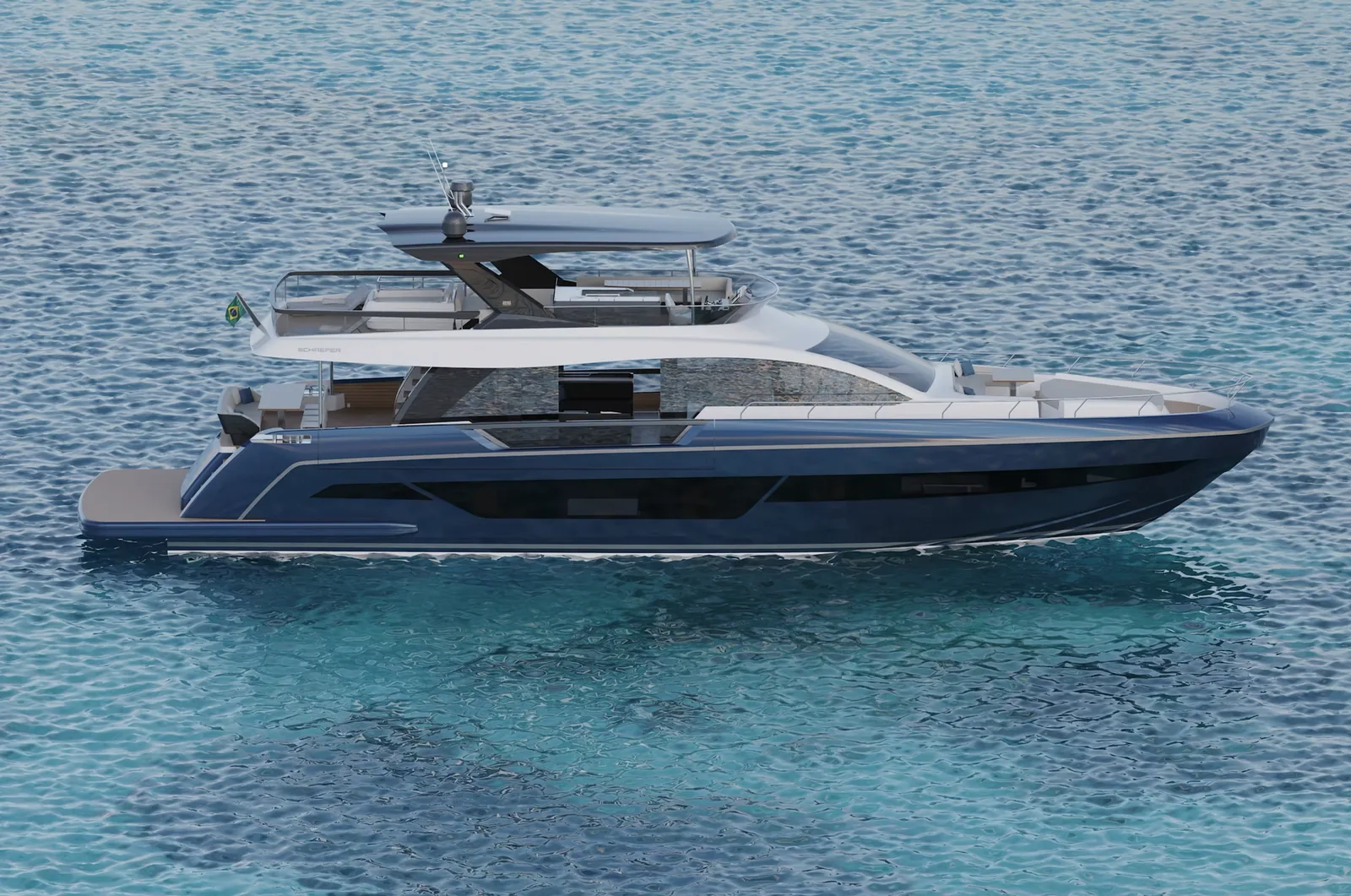 Rendering of the Schaefer 26M under way, side profile