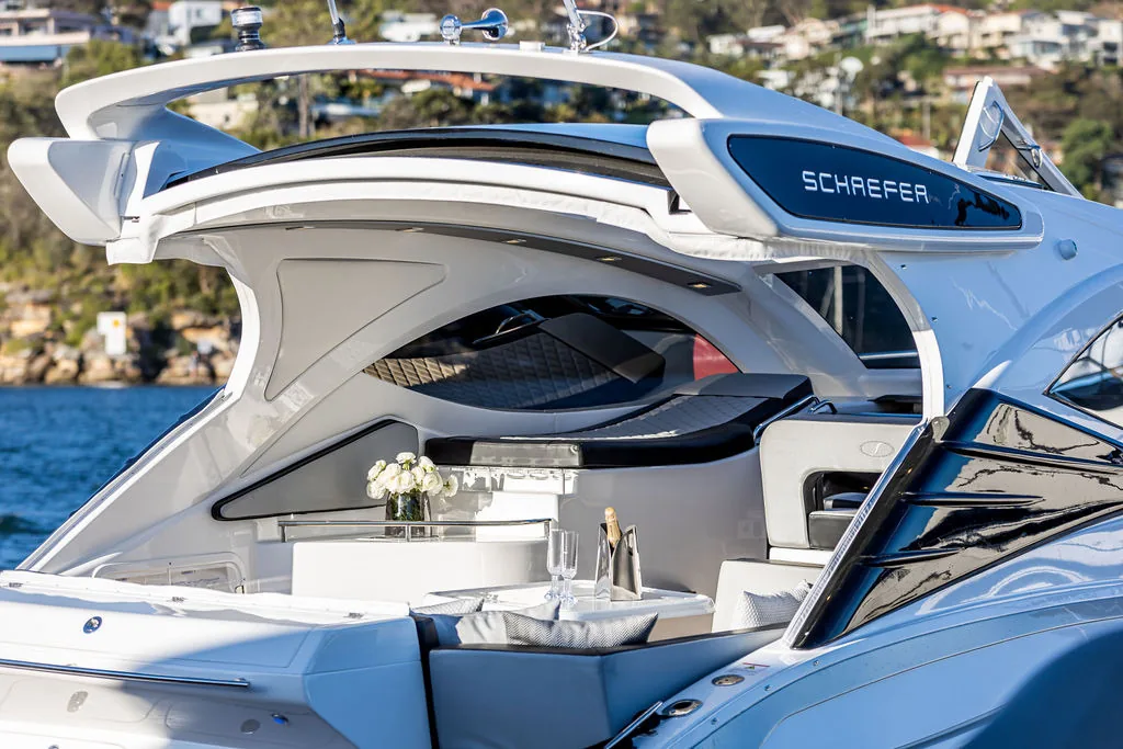 Cockpit of the Schaefer 375 HT with the hard top and sunroof open