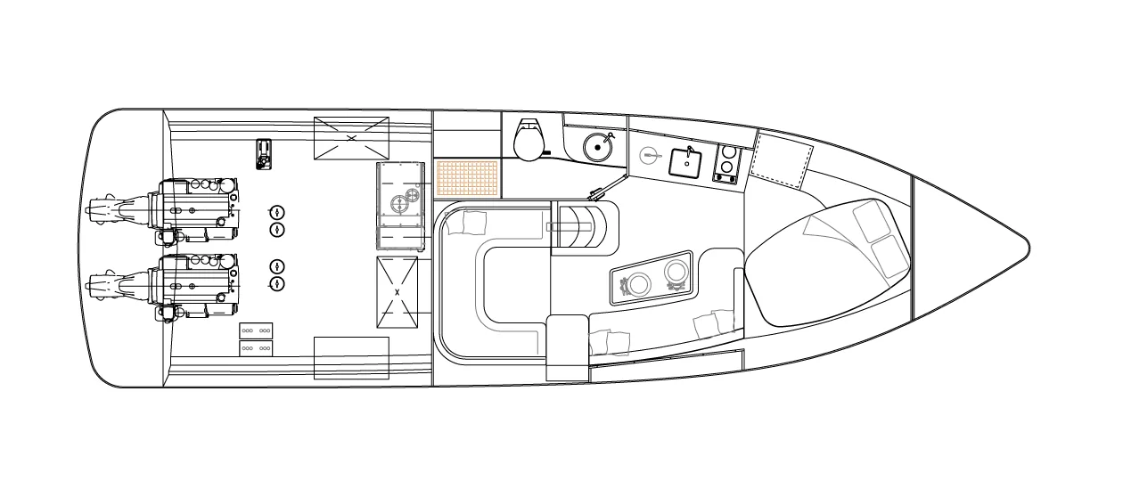 Schaefer 375 HT lower deck cabin plan