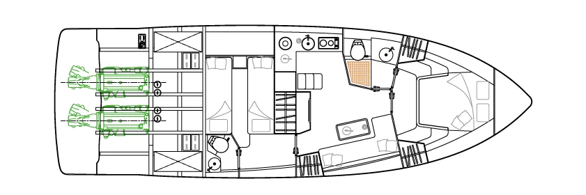 Schaefer 400 lower deck cabin plan
