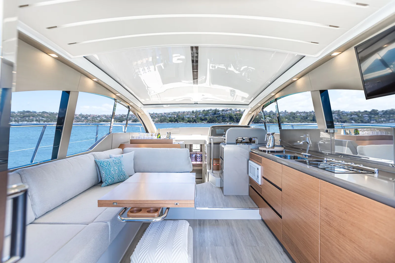 Saloon and aft galley of the Schaefer 510 GTS