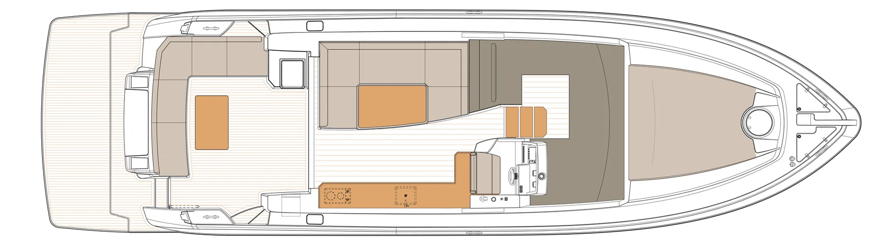 Schaefer 510 GTS main deck plan, option 1