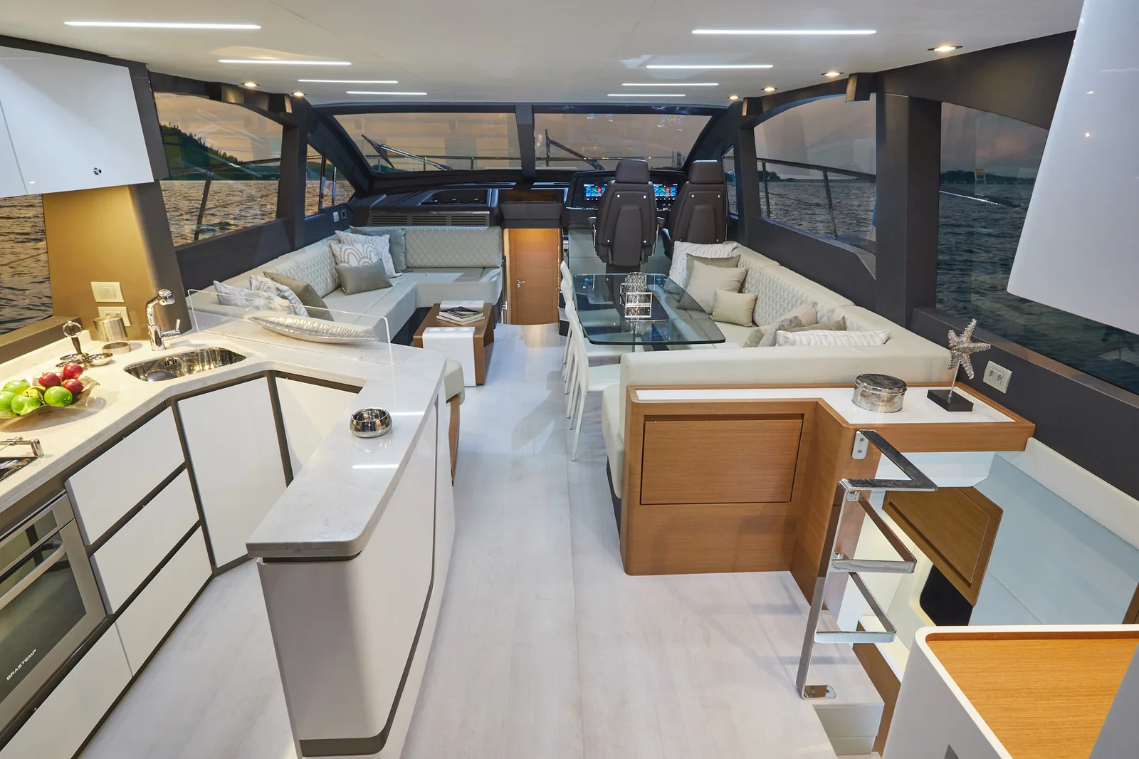 Galley of the Schaefer 660 looking aft to the cockpit