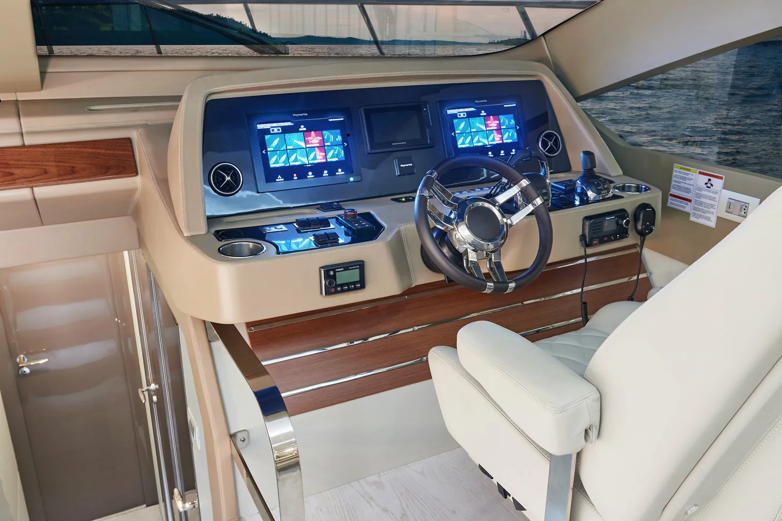 Helm of the Schaefer 660 with multi-function displays