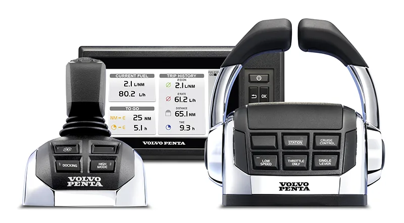 Volvo Penta joystick and Glass Cockpit controls