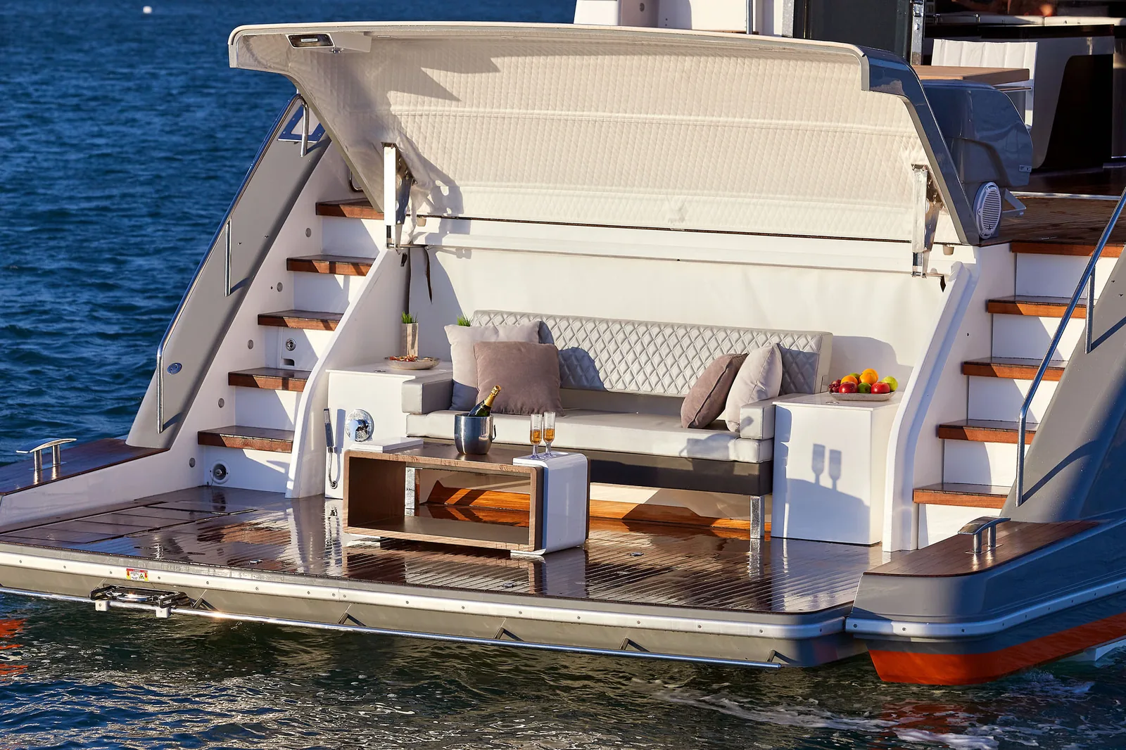 Aerial view of the Schaefer 770 flybridge