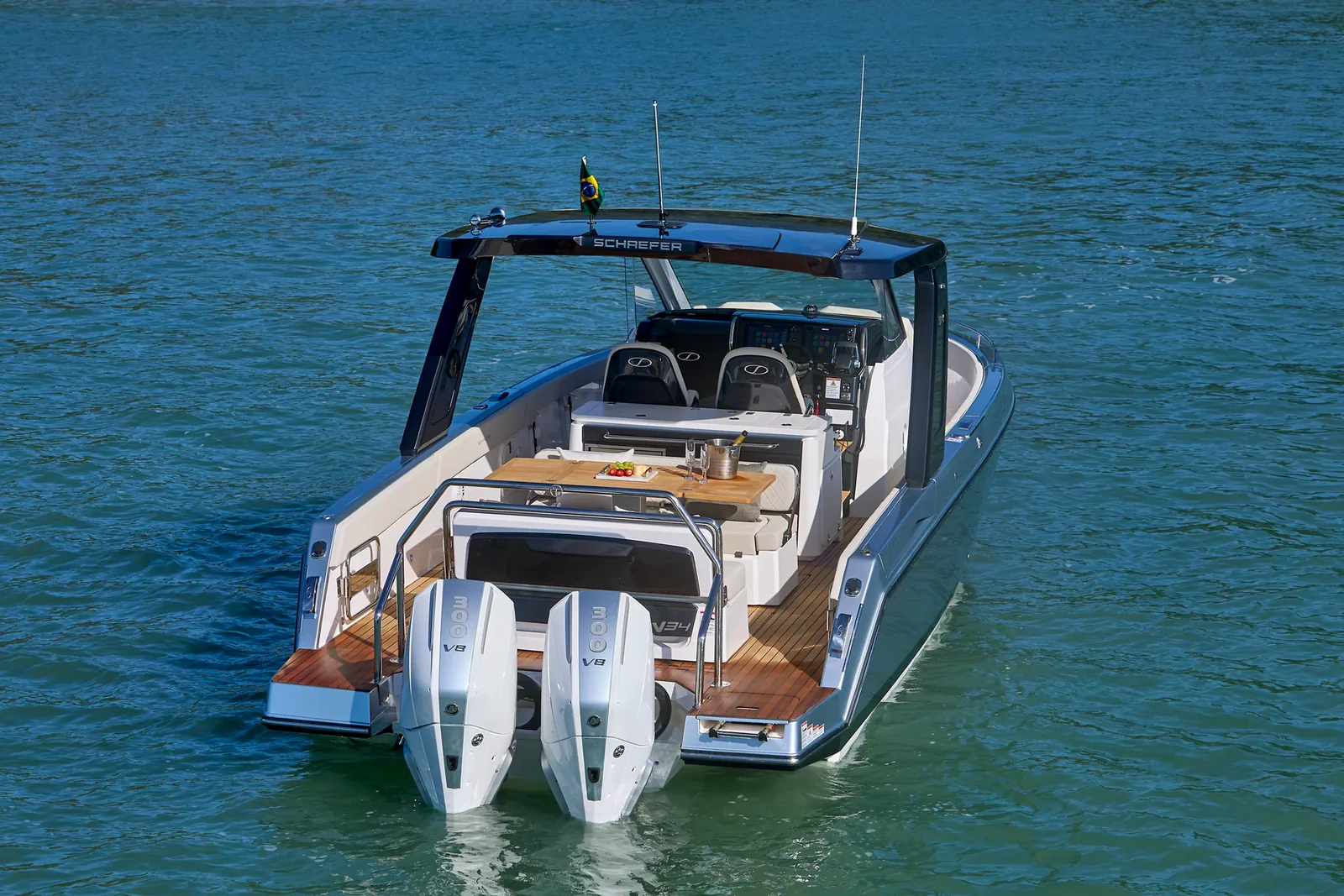 Aft deck of the Schaefer V34 seen from the stern