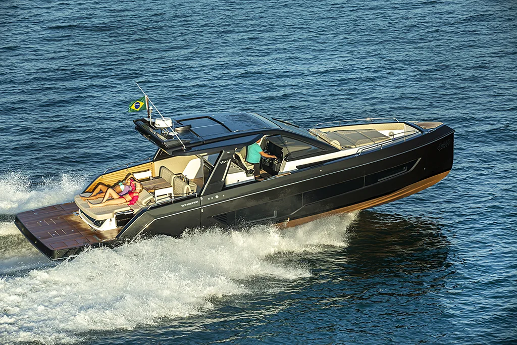 Schaefer V44 cruising on calm blue water