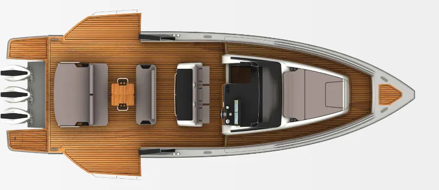 Schaefer V44 deck plan, outboard version